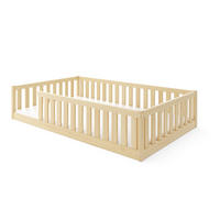 BODENBETT Bella 120x200 mit Rausfallschutz & Lattenrost Kinderbett aus Holz - Naturfarben, Holz (120/200cm) - Interbeds