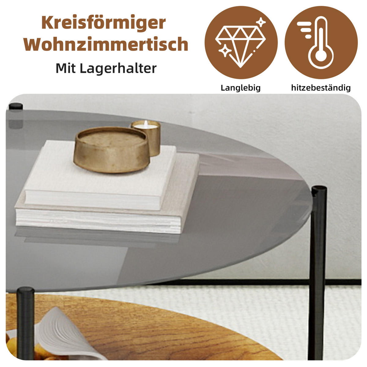 COUCHTISCH Schwarz/Natur, 82/82/45 cm - Schwarz, Glas (82/82/45cm) - PANGIVO