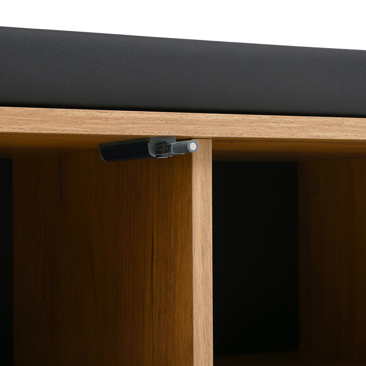 SCHUHSCHRANK aus Spanplatte 70x36x146cm in Natur mit 3 Haken - Naturfarben, Holzwerkstoff (70/146/36cm) - Modfu