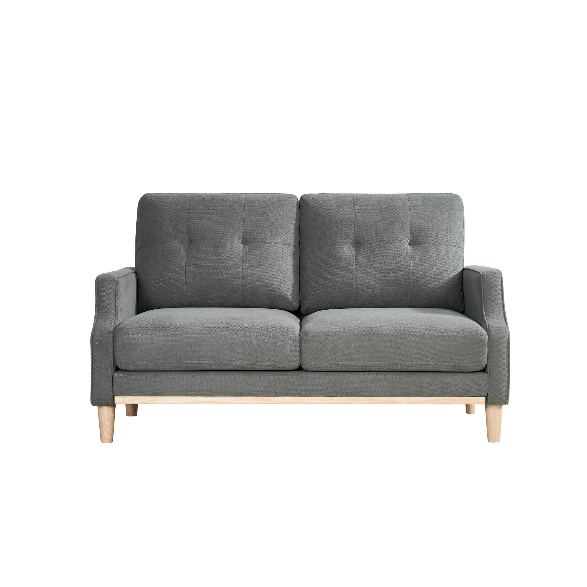 SOFA 2-Sitzer mit USB-Anschluss Stoff Dark Gray - Dunkelgrau, Holzwerkstoff (135/85/72cm) - Meubliv