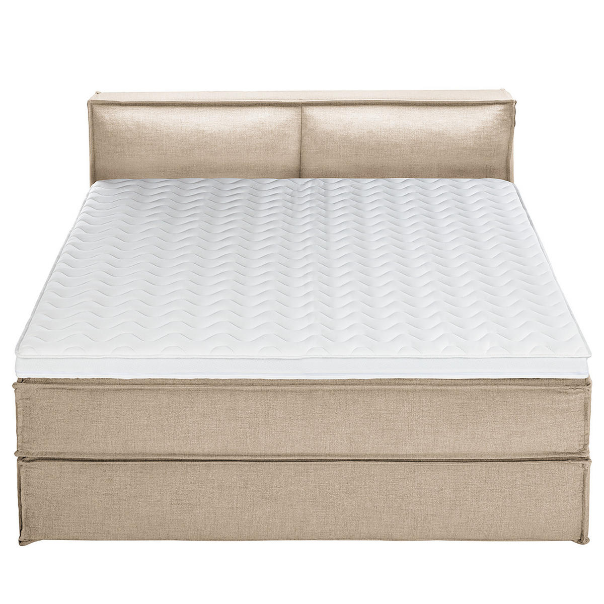BOXSPRINGBETT mit Kopfteil - Premium - Beige, Textil (180/200cm) - home24