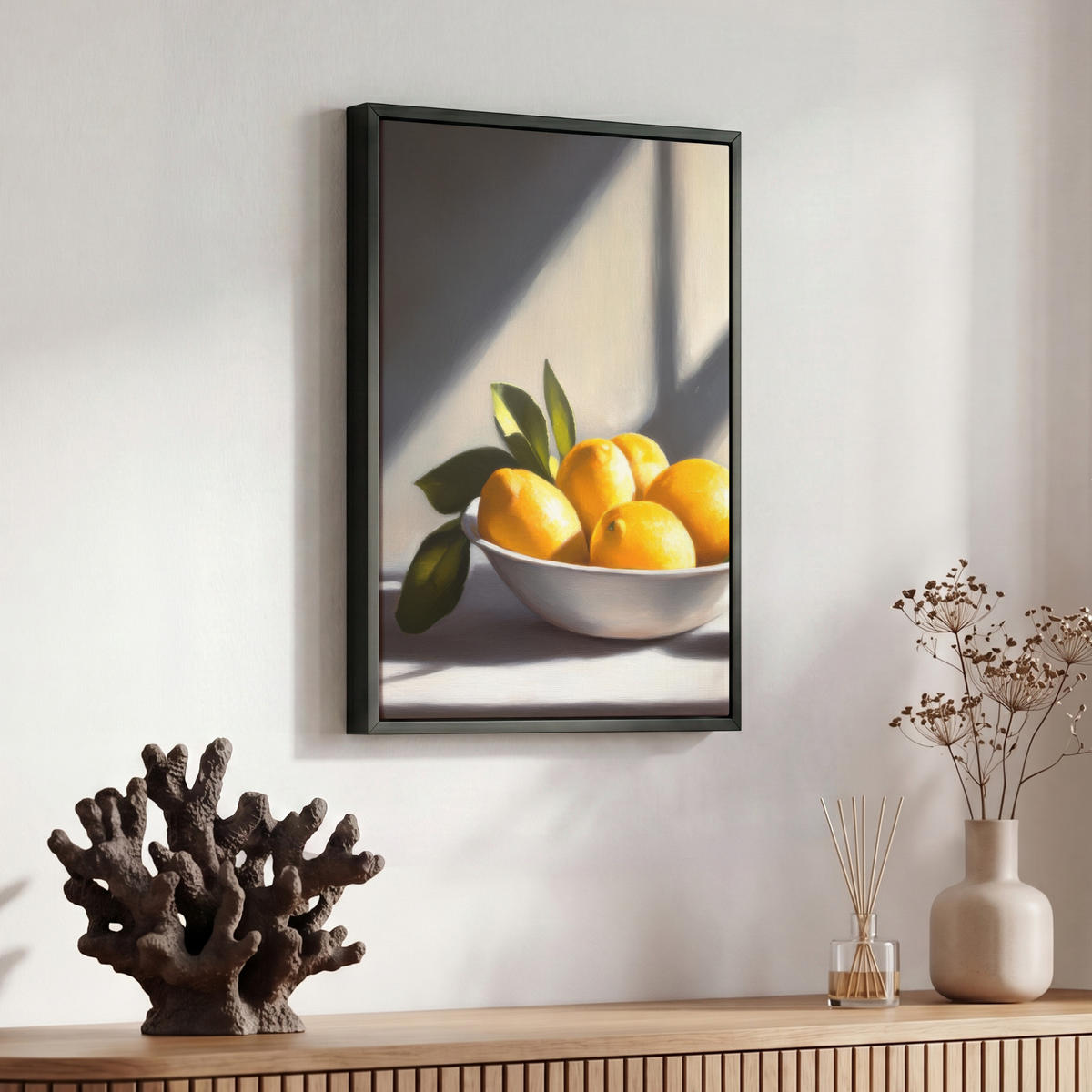 LEINWAND Bilder mit Rahmen - Zitronen - Stilleben - Gelb - 30x40 - Gelb, Textil (30/40cm) - MuchoWow
