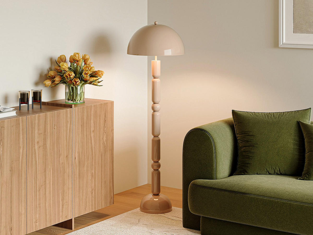 STEHLAMPE - 45 x 45 - metall - beige Eldon - Beige, Metall (45/45/147cm) - Vente-Unique