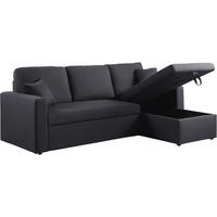 ECKSCHLAFSOFA Alain Schwarz - Schwarz, Textil (221/145cm) - Habitat Garten