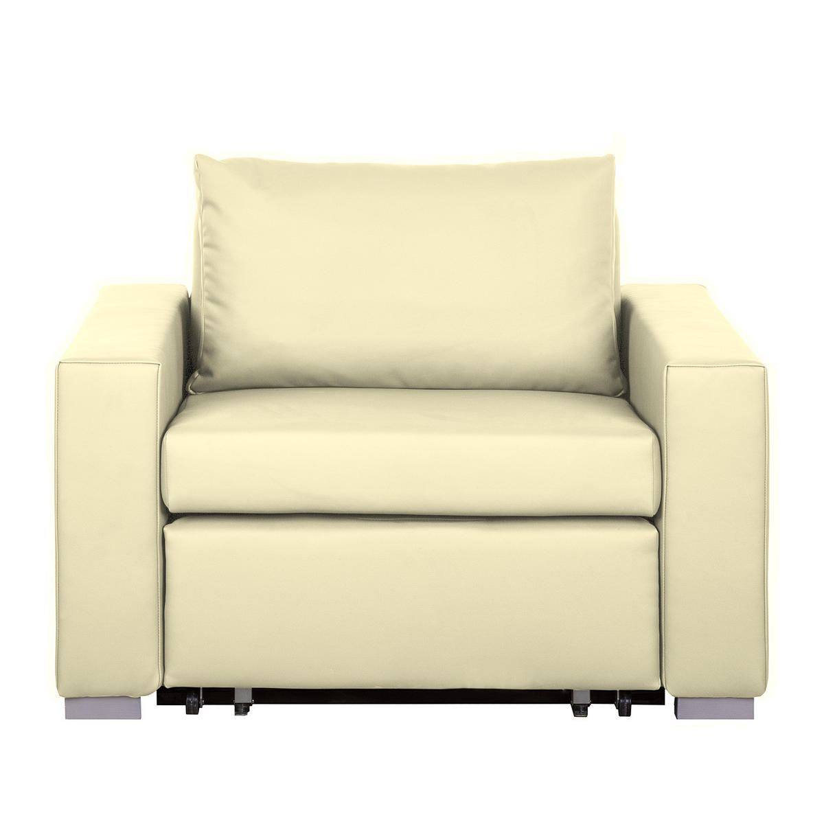 SCHLAFSESSEL - Beige/Silberfarben, Kunststoff (110/90/90cm) - home24