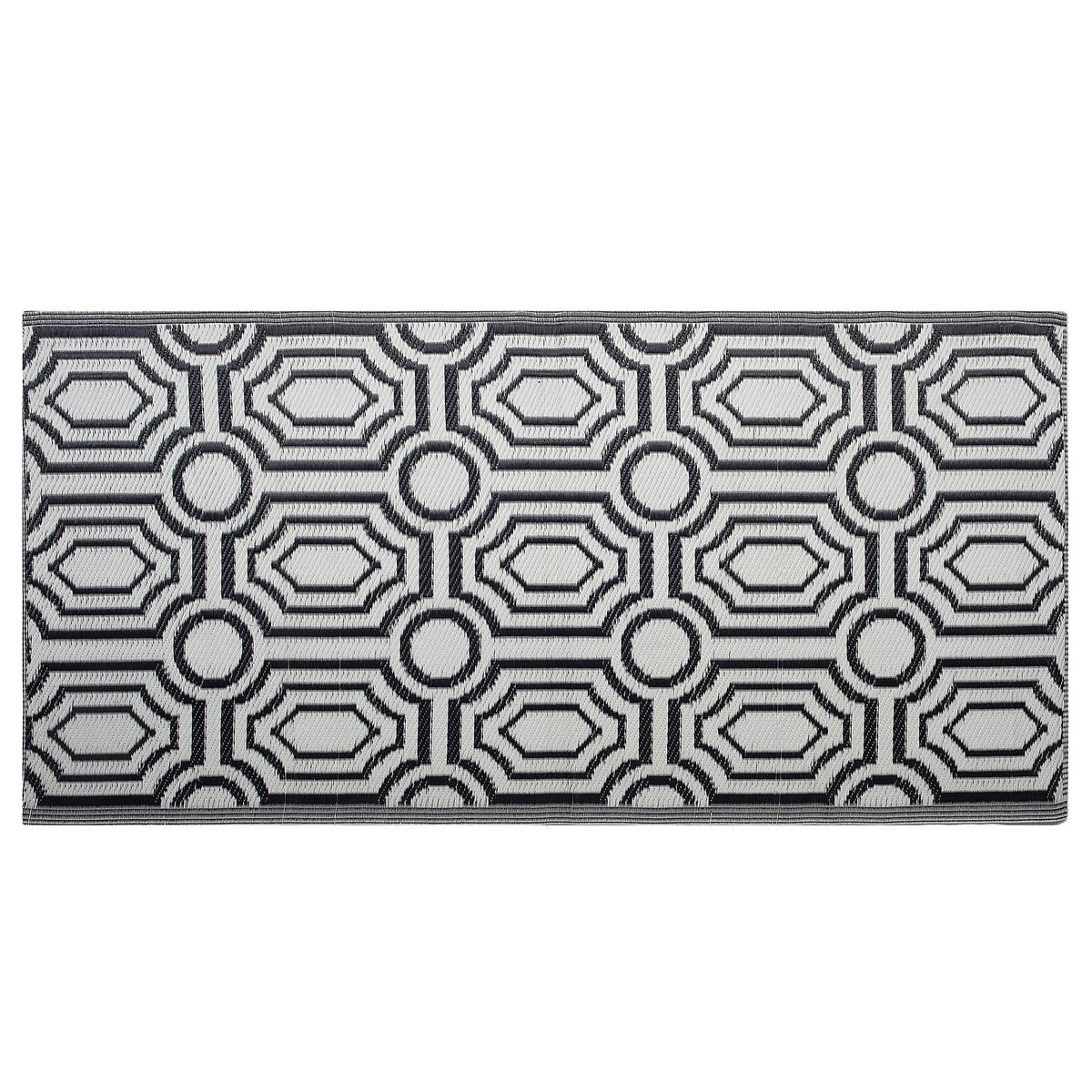 OUTDOOR-TEPPICH Bidar 180/90 cm - Schwarz, Kunststoff (90/180cm) - Beliani