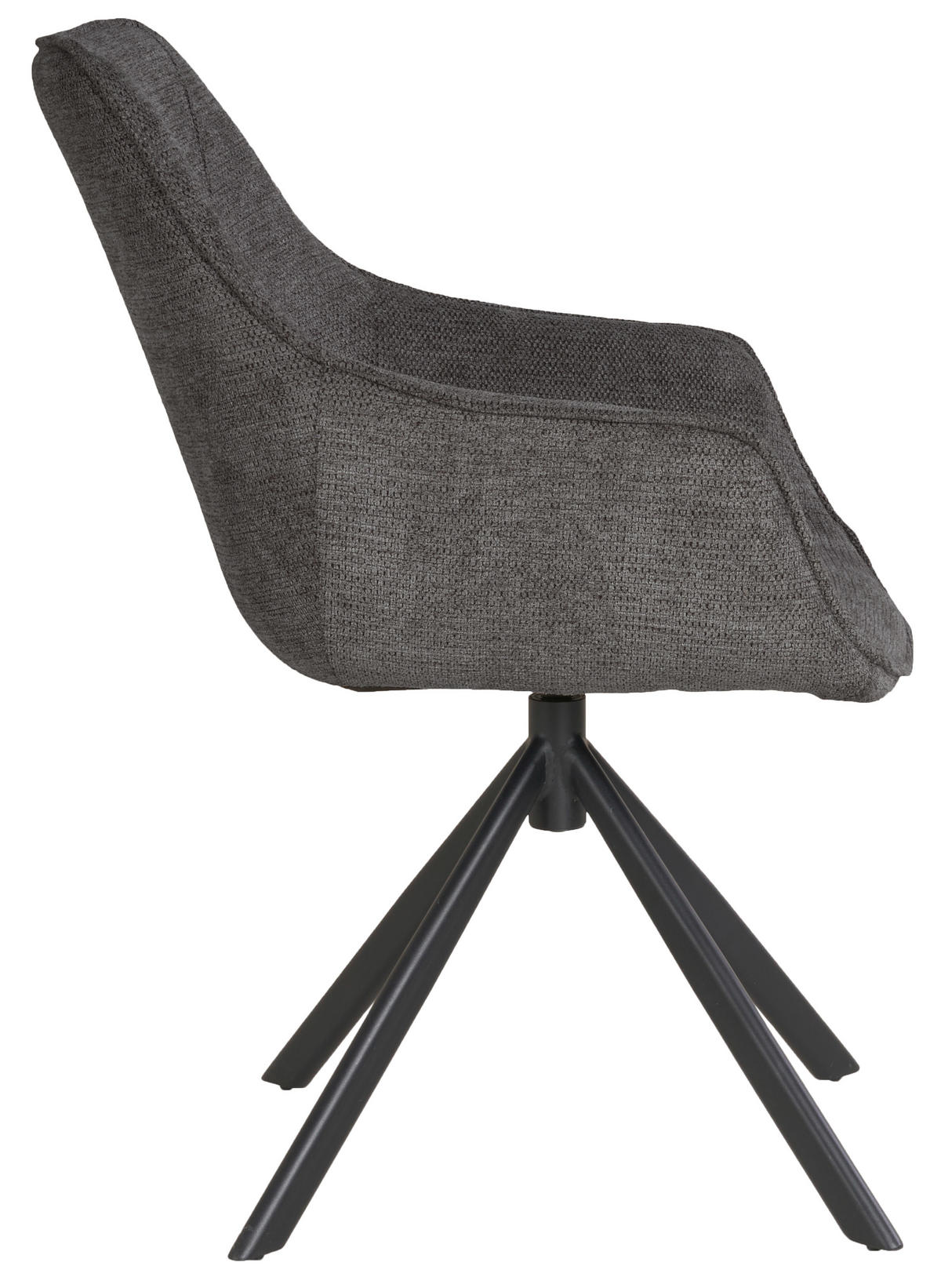 ESZIMMERSTÜHLE San Carlo 6er-Set - Schwarz/Grau, Textil/Metall (57/87/67cm) - Mr. Deko