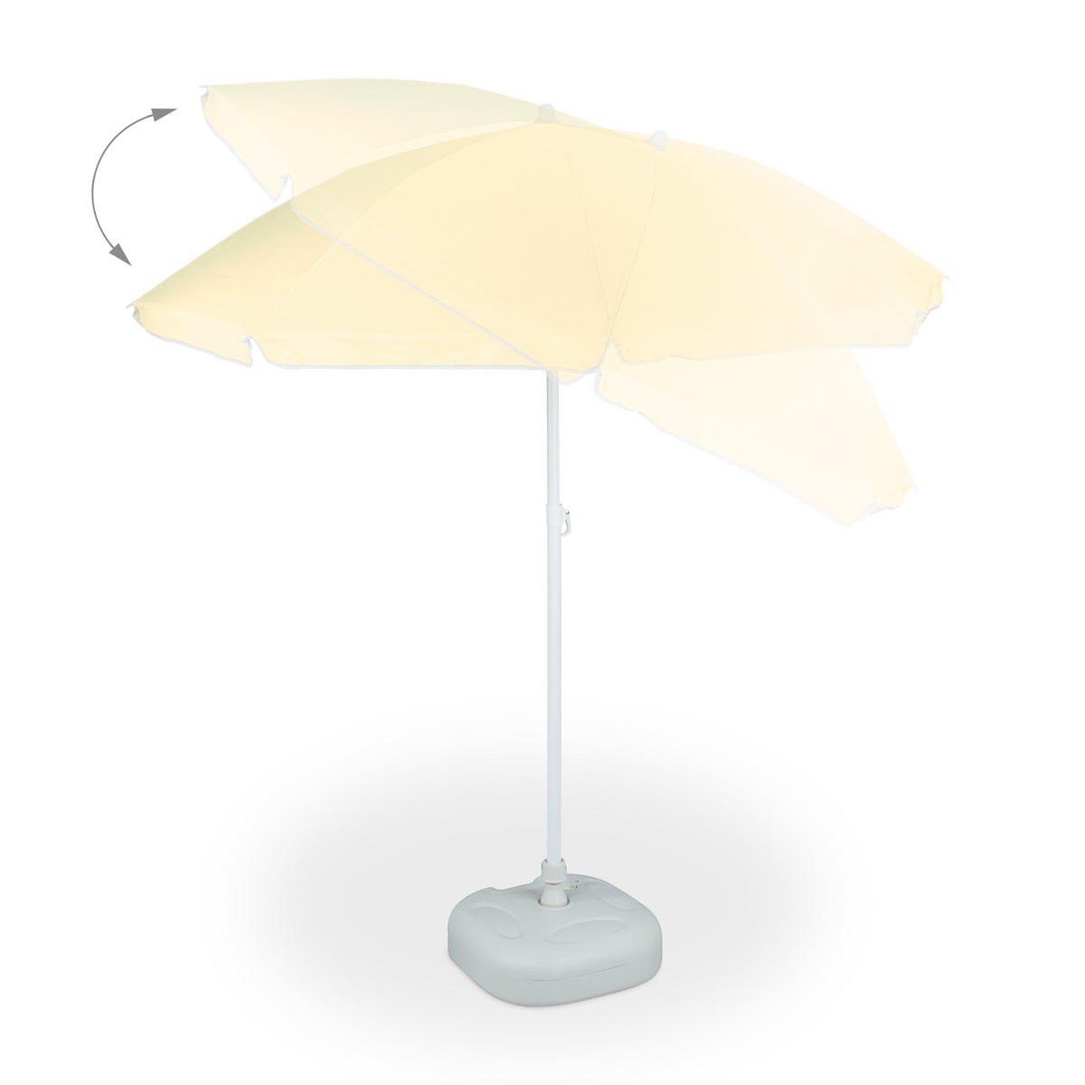 SONNENSCHIRM - Gelb, Textil/Metall (180/180cm) - Relaxdays