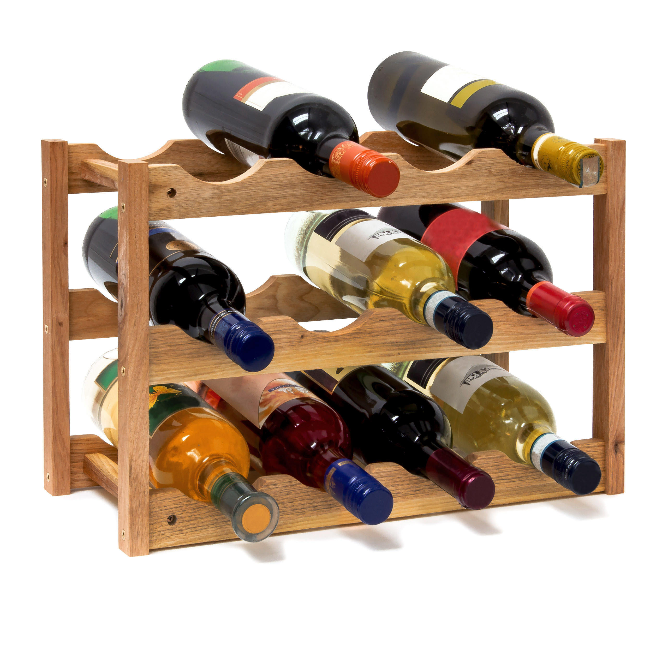 WEINREGAL - Braun, Holz (21/28/42cm) - Relaxdays