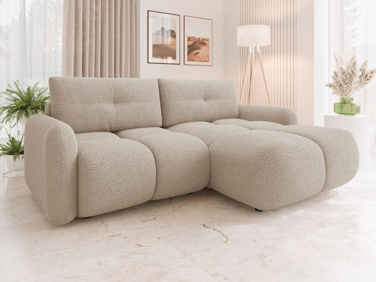 ECKSOFA Sandy - Beige/Schwarz, Holz/Kunststoff (238/165cm) - MIRJAN24