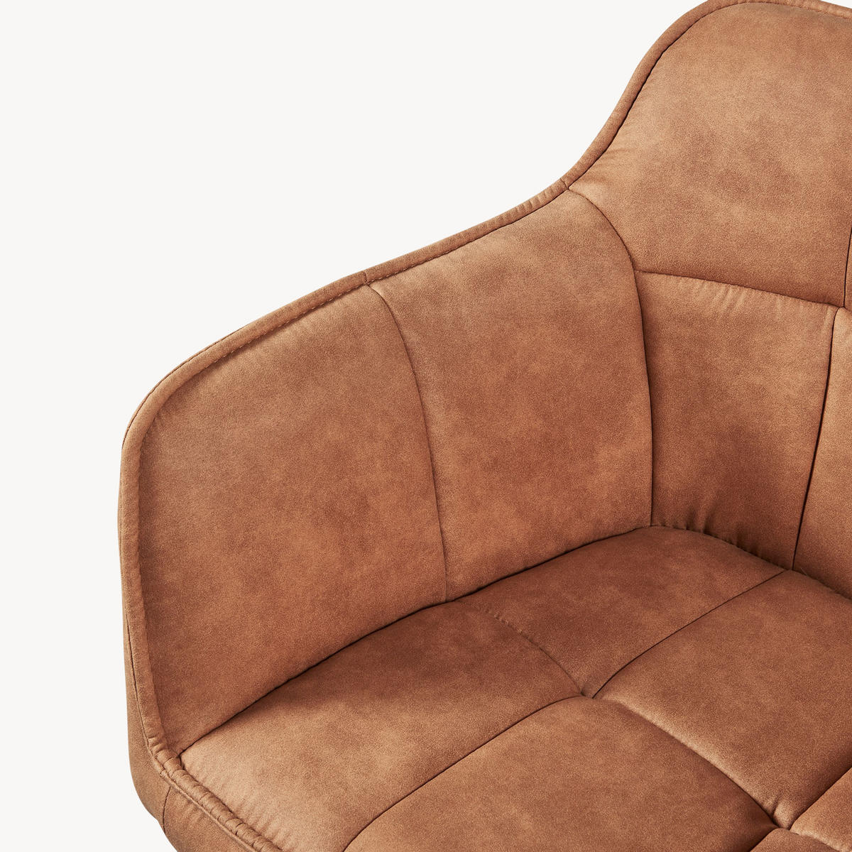 ARMLEHNSTUHL Birmingham - Schwarz/Braun, Textil/Metall (60/82/59cm) - [en.casa]