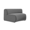SOFAELEMENT Samt Stoff Grau - Dunkelgrau/Schwarz, Kunststoff/Textil (147/70/89cm) - Makamii