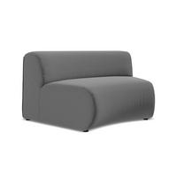 SOFAELEMENT Samt Stoff Grau - Dunkelgrau/Schwarz, Kunststoff/Textil (147/70/89cm) - Makamii