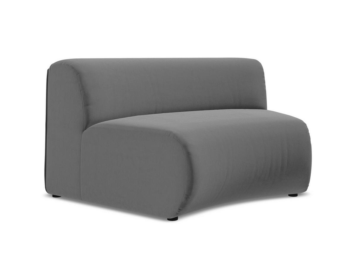 SOFAELEMENT Samt Stoff Grau - Dunkelgrau/Schwarz, Kunststoff/Textil (147/70/89cm) - Makamii
