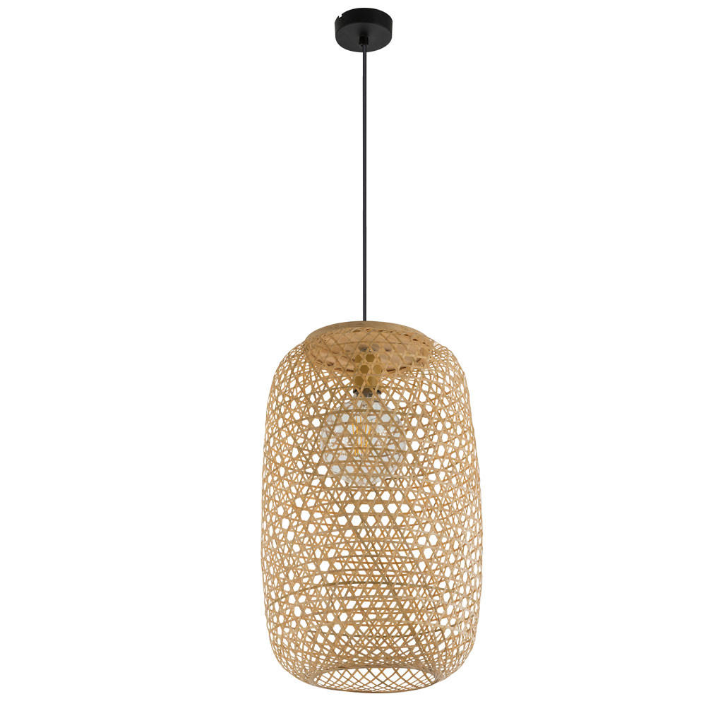 LED HÄNGELEUCHTE Bambus Geflecht Braun - Braun, Holz (31/31/135cm) - Globo Lighting