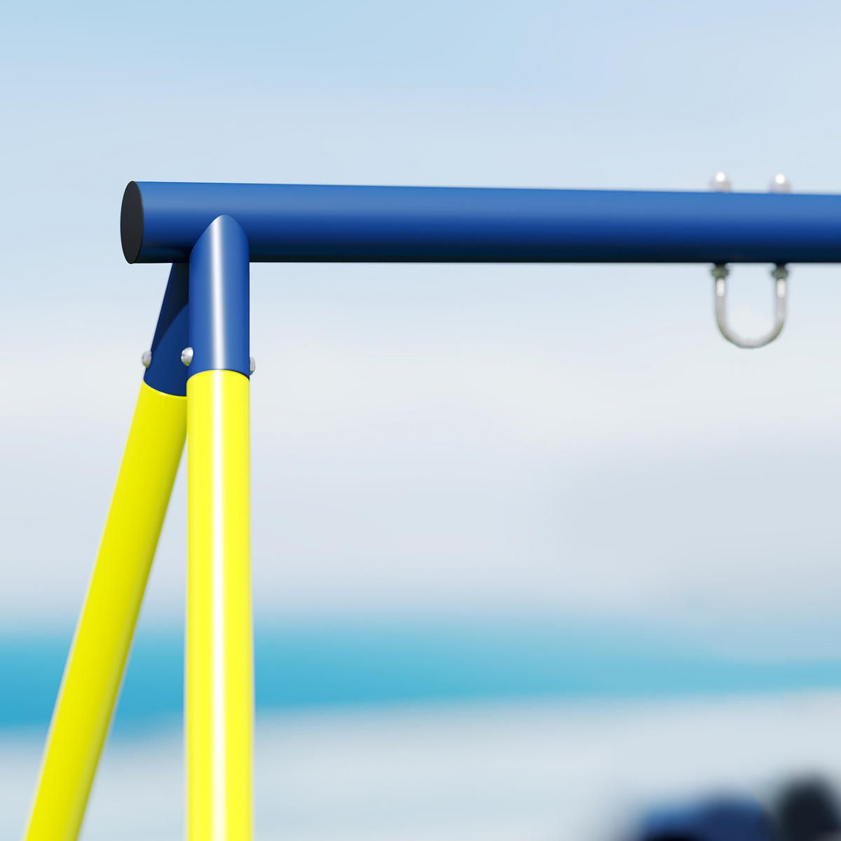 SCHAUKEL DE-17990 mit 2 Schaukeln & A‑Rahmen Blau - Blau, Metall (160/260cm) - ComfortXL