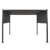 PERGOLA mit LED-Beleuchtung Stahl dunkelgrau 310/310 cm Parga - Schwarz/Grau, Metall (310/215/310cm) - Beliani