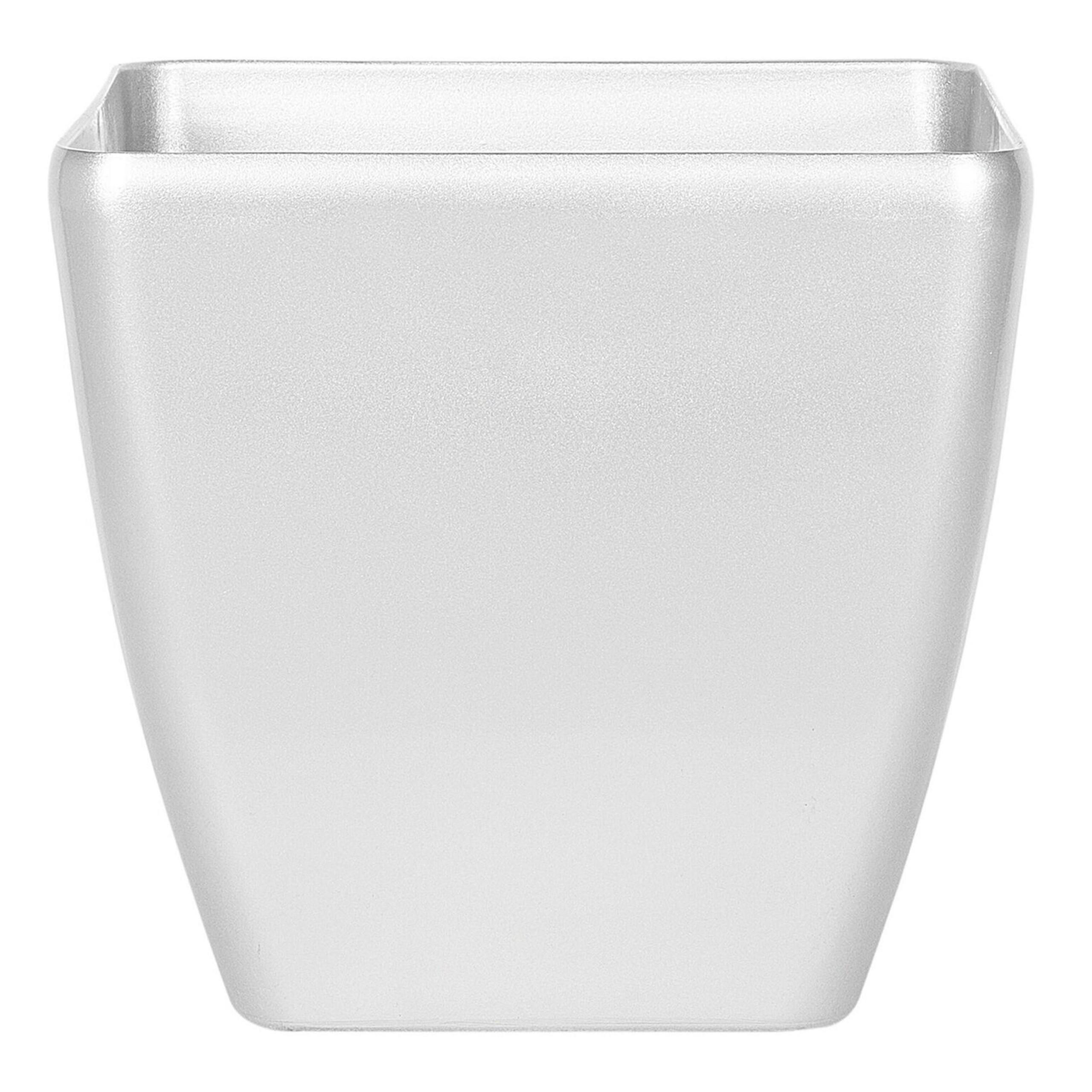 BLUMENTOPFSILBERQUADRATISCH 35/35/34cm Astras - Silberfarben, Stein (34cm) - Beliani