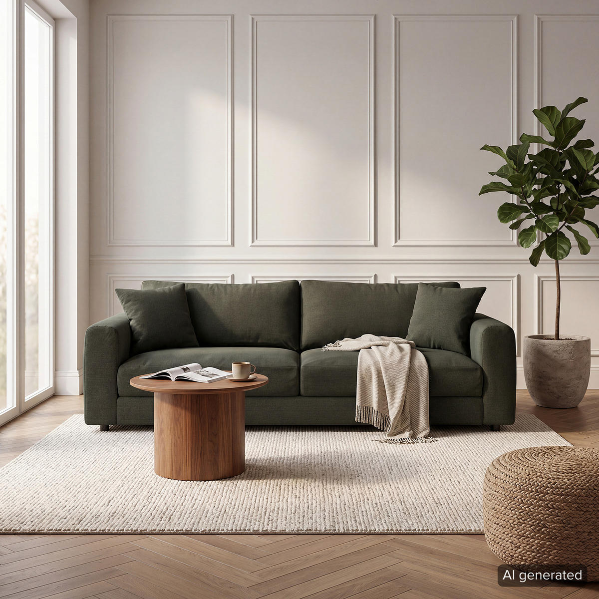 3-SITZER SOFA - Schwarz/Grau, Holz/Kunststoff (238/79/106cm) - home24