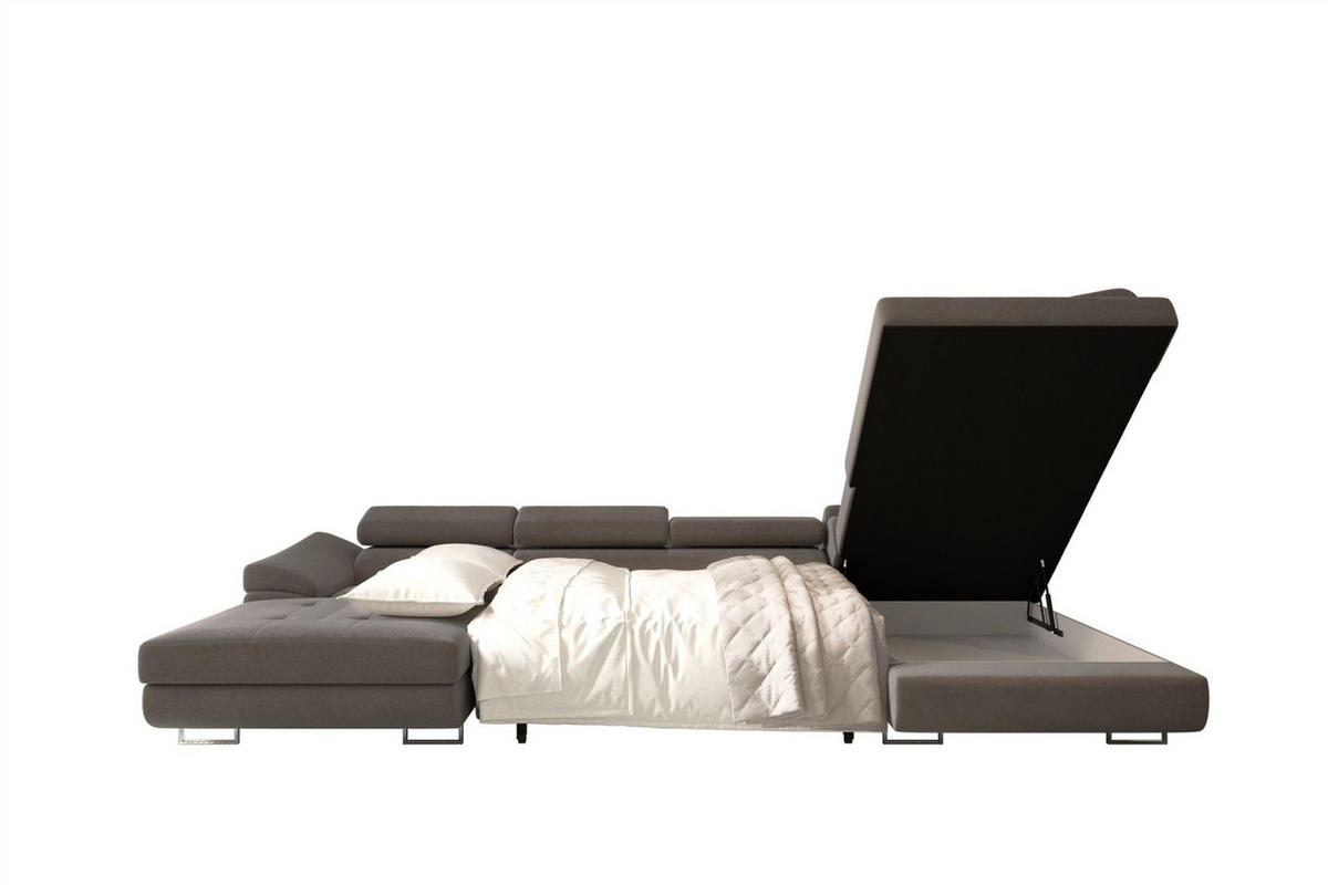 WOHNLANDSCHAFT Carmelo In Nova - Anthrazit, Holzwerkstoff/Textil (345/90/202cm) - Fun Möbel