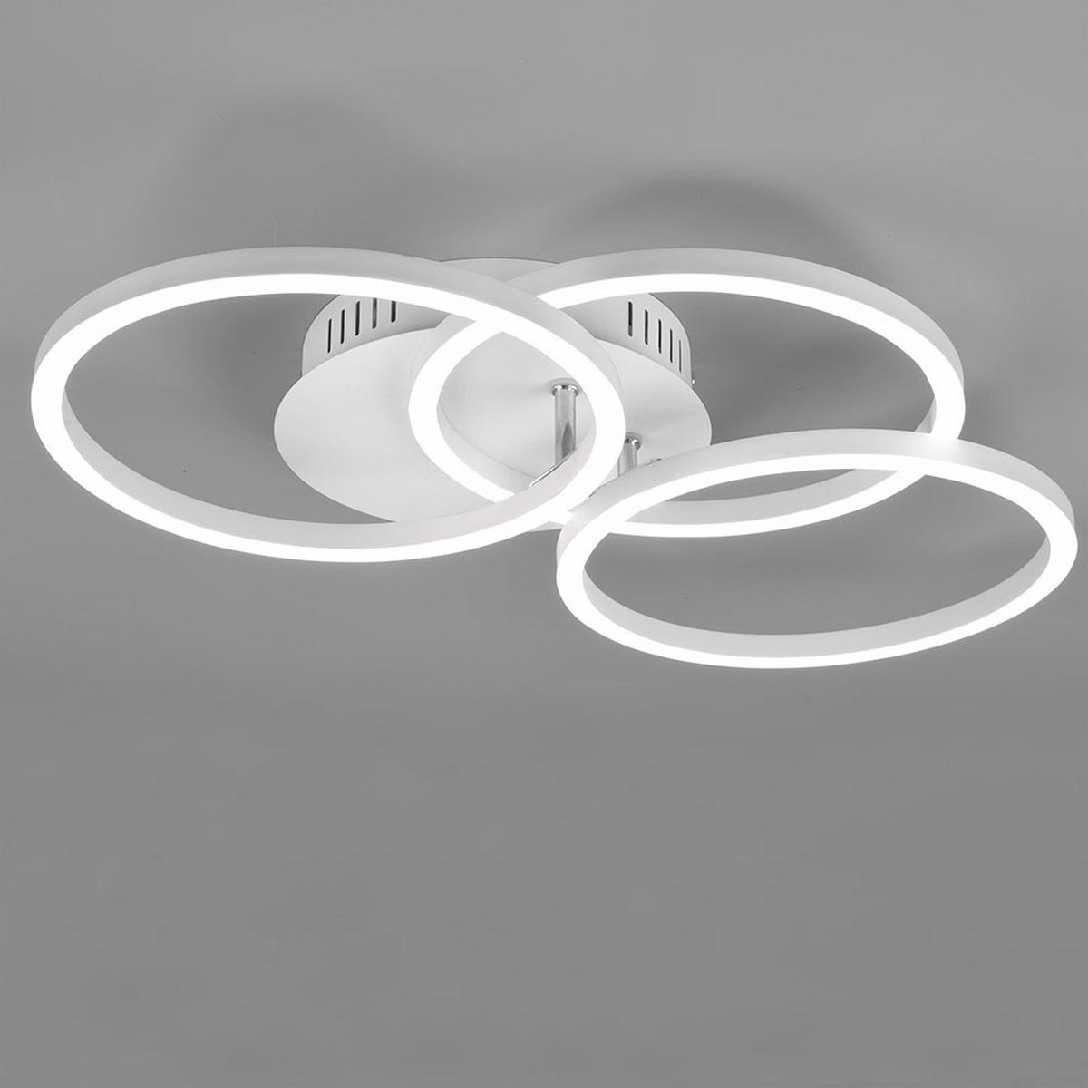 LED DECKENLEUCHTE Weiß Matt - Weiß, Metall (43/43/9cm)