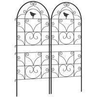 BLUMENKASTENHALTER aus Metall 50x120 cm in Schwarz mit Vogelmotiv - Schwarz, Metall (1.3/120/50cm) - Modfu