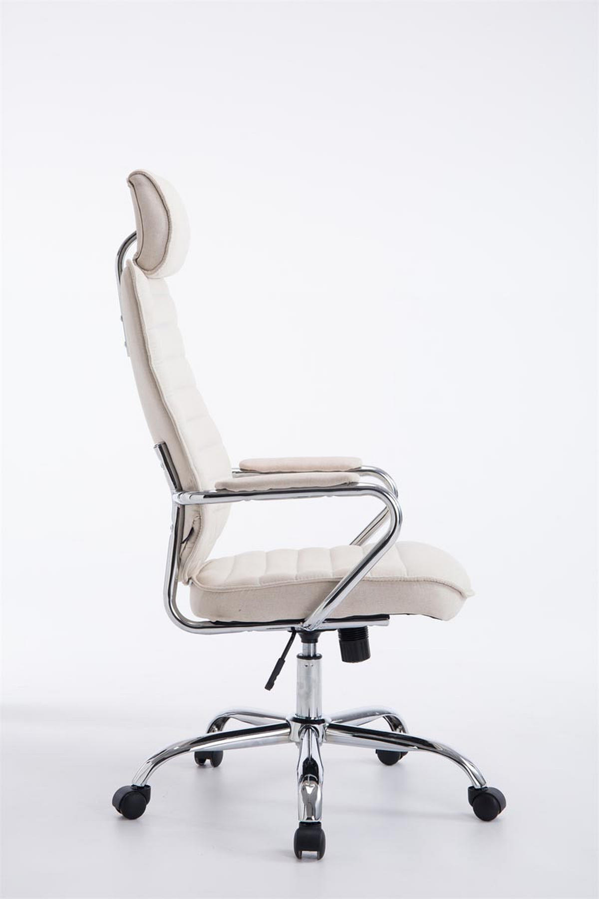 CHEFSESSEL Stoff Beige - Chromfarben/Beige, Textil/Metall (60/117/67cm) - CLP