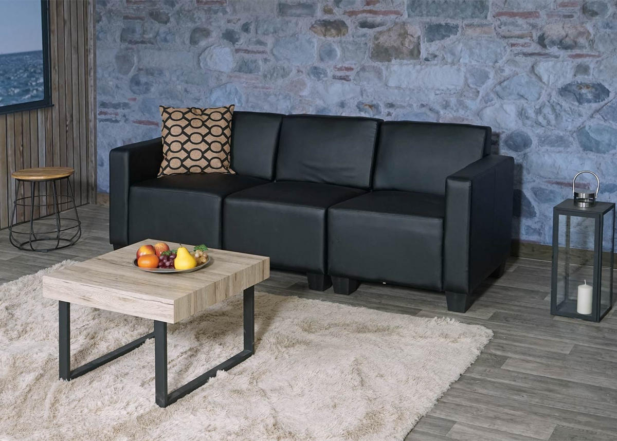 3-SITZER SOFA Schwarz - Schwarz, Textil (193/76/72cm) - MCW