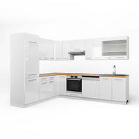 ECKKÜCHE Fame-Line Weiß Hochglanz/Weiß 227 x 287 cm, AP Eiche - Weiß Hochglanz/Weiß, Holzwerkstoff (287/81.6/60cm) - Vicco