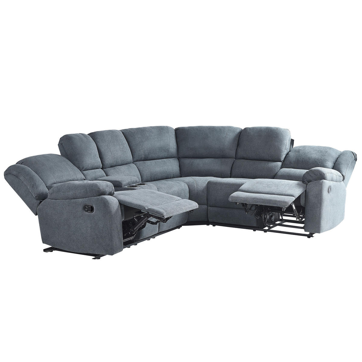 ECKSOFA Polsterbezug Dunkelgrau Rokke - Dunkelgrau, Textil (229/196cm) - Beliani