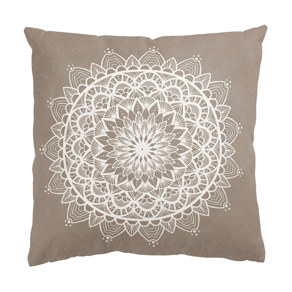DEKOKISSEN 2er-Set Mandala Illustration shabby Set beige weiß 50/50 cm - Weiß, Textil (50/50cm) - Bilderwelten