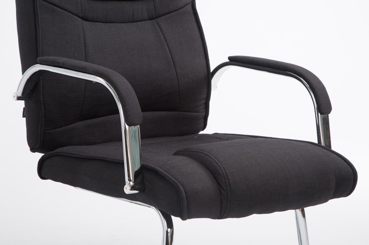 BESUCHERSTUHL Delhi Stoff Schwarz Konferenzstuhl Bürostuhl - Schwarz, Textil (60/104/67cm) - DELUKE