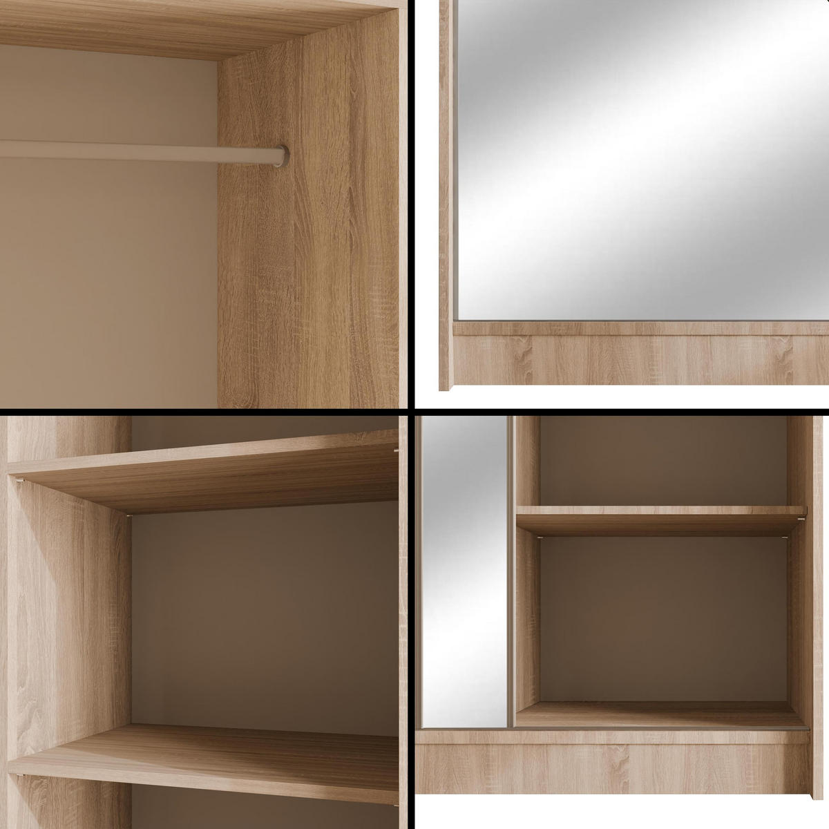 KLEIDERSCHRANK AMOHA - 120 cm - Sonoma Eiche - Sonoma Eiche, Holzwerkstoff (120/215/61cm) - ALTDECOR