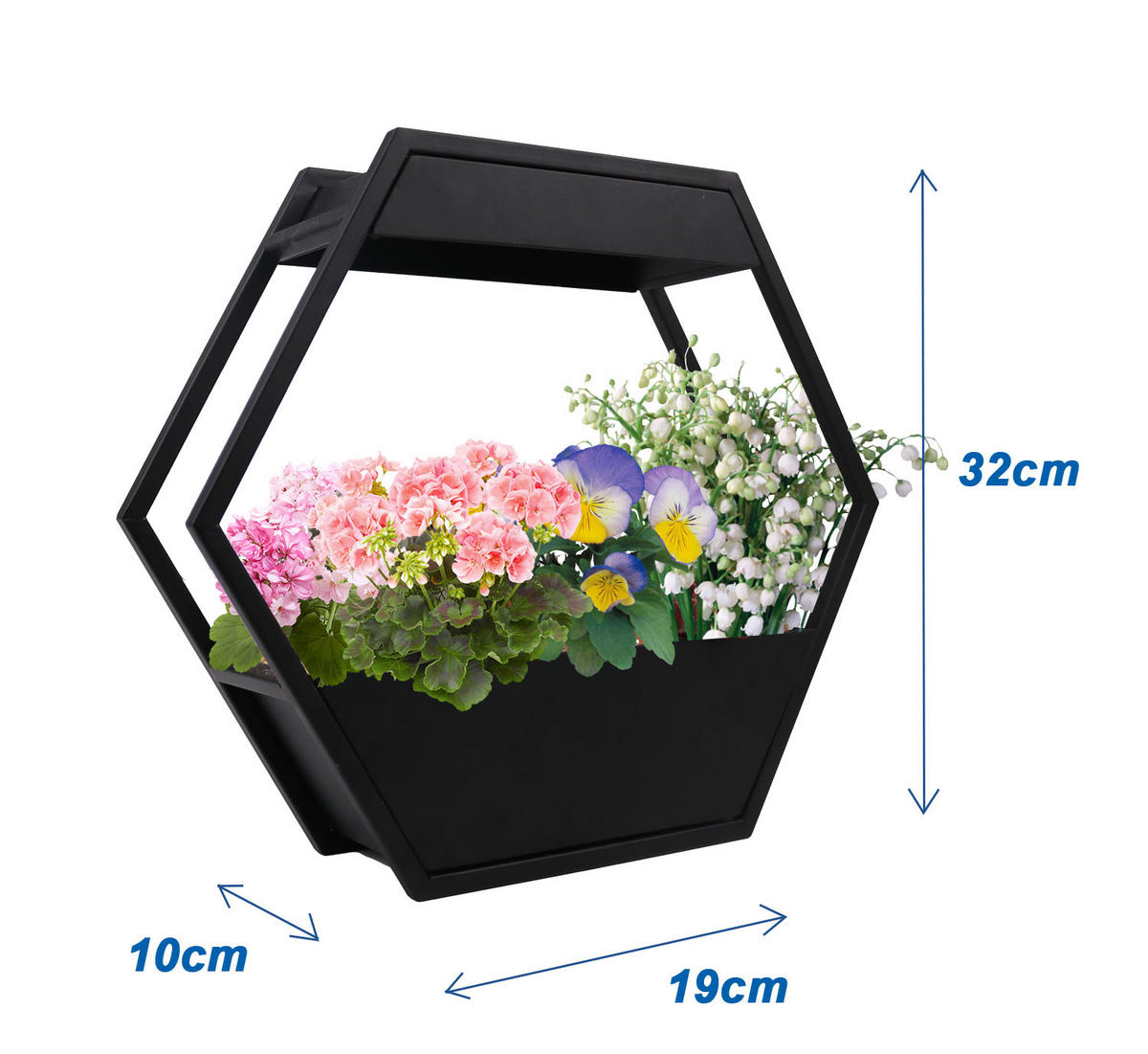 LED-PFLANZENLAMPE - Metallgestell im Industrial-Look mit Timer für Kräutergarten und Innengarten - Schwarz, Metall (37.6/32.5/10cm) - Northpoint