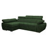 ECKSOFA Boston Mini Premium Cord 2RLC, Seite: Links LC+2R - Chromfarben/Grün, Holz/Textil (255/170cm) - MIRJAN24