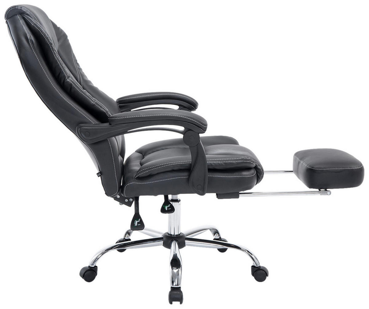 CHEFSESSEL Lederlook Schwarz - Chromfarben/Schwarz, Textil/Metall (67/114/64cm) - CLP