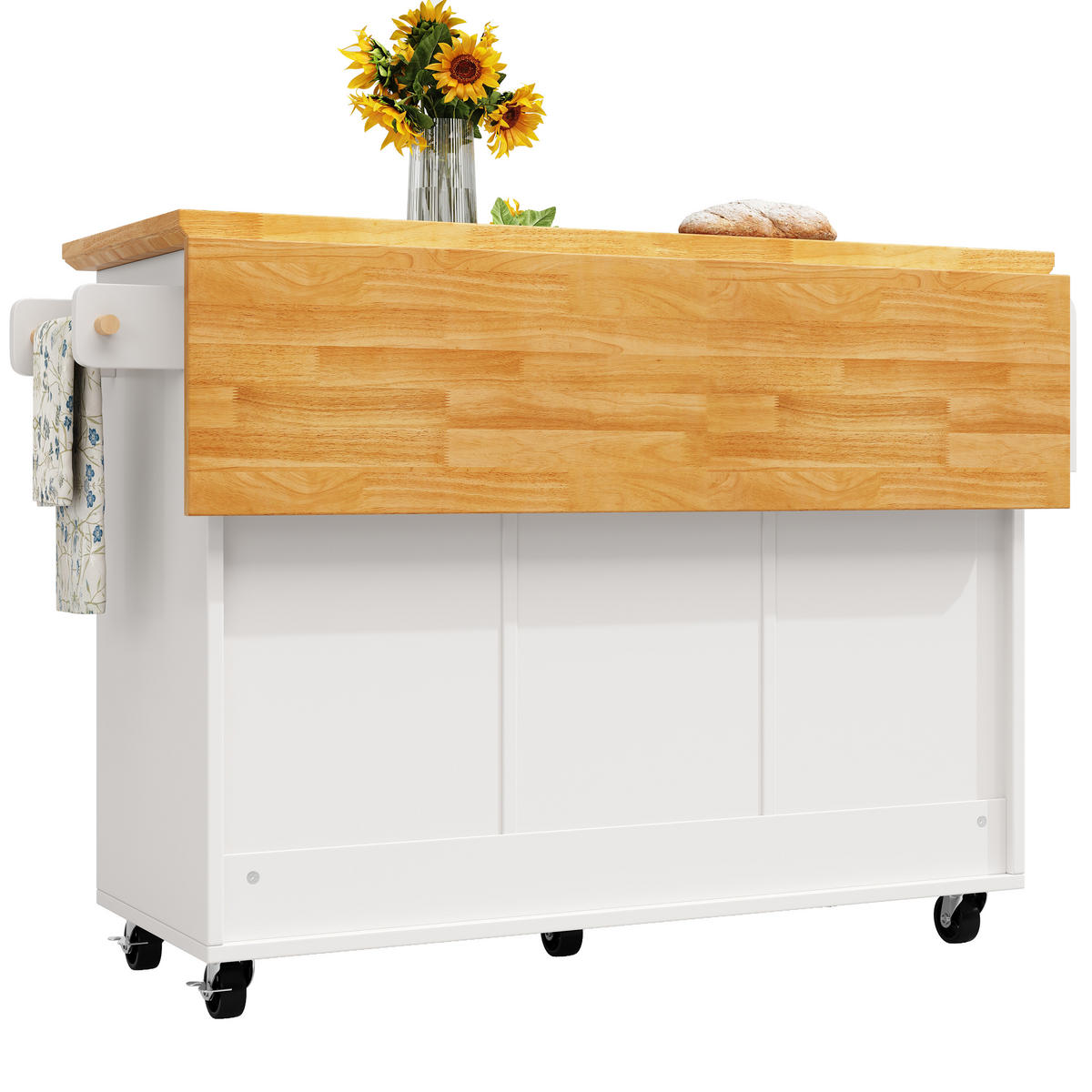 KÜCHENINSEL Weiß 120/73/93 cm - Weiß, Holzwerkstoff (120/93/45cm) - PANGIVO