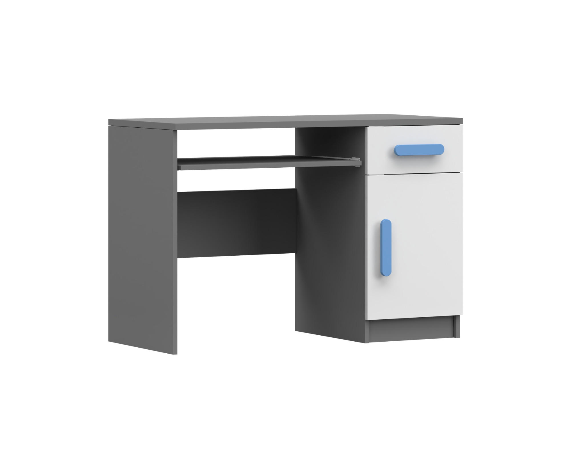 KINDERSCHREIBTISCH INGE 08 110/75/50 cm Weiß+Grau/Blau - Blau/Weiß, Holzwerkstoff (110/75/50cm) - Deine Möbel 24