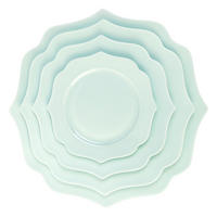 TELLERSET Mintgrün Bone China 4tlg Ø33 Ø27 Ø22 Ø16 cm - Grün, Keramik (33/33/3cm) - Quality Elegance