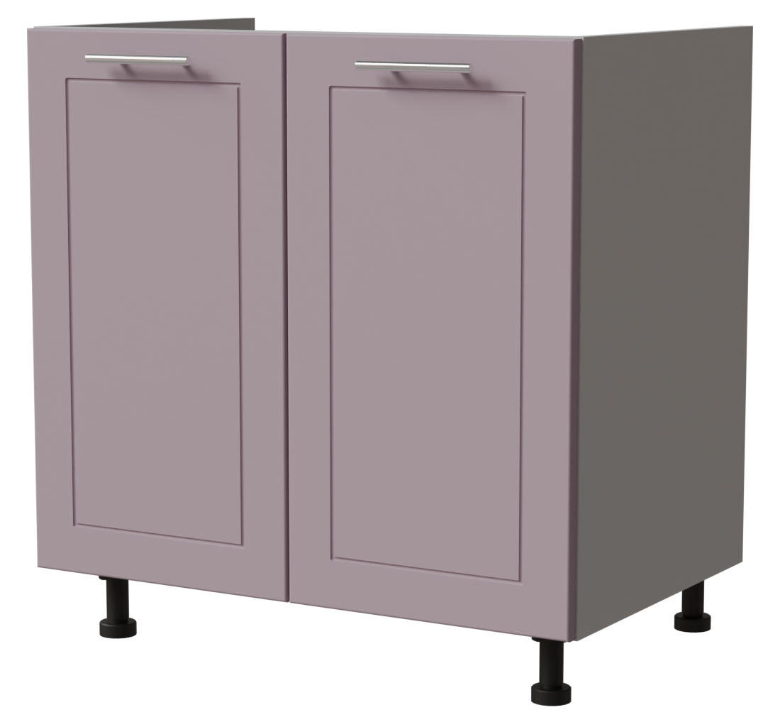 SPÜLENUNTERSCHRANK Bari D8Z/80 Grau / RAL 4009 pastellviolett 80 / 50 / 82cm - Violett/Grau, Holz/Holzwerkstoff (80/82/50cm) - Feldmann-Wohnen