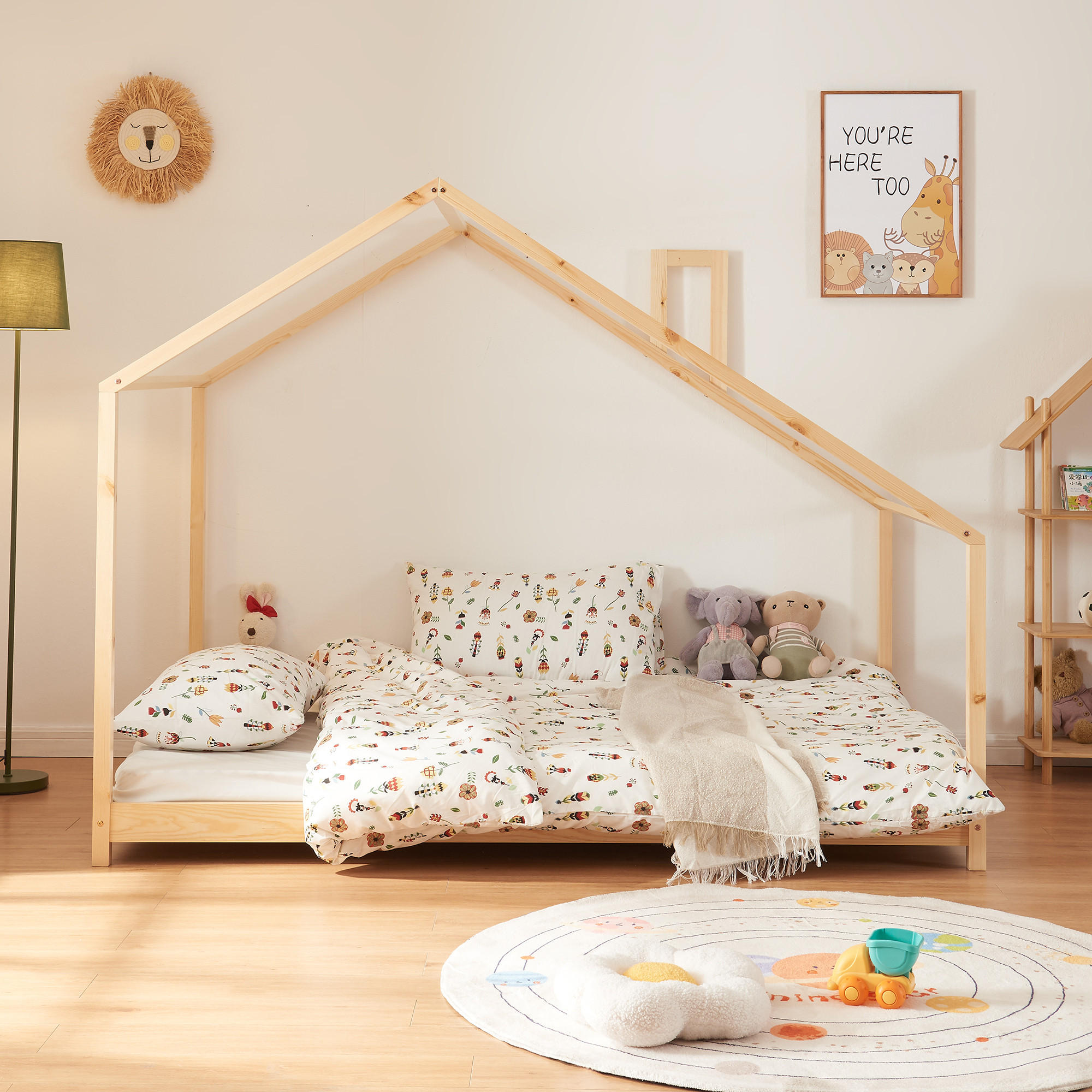KINDERBETT Siuntio - Naturfarben, Holz (120/200cm) - [en.casa]