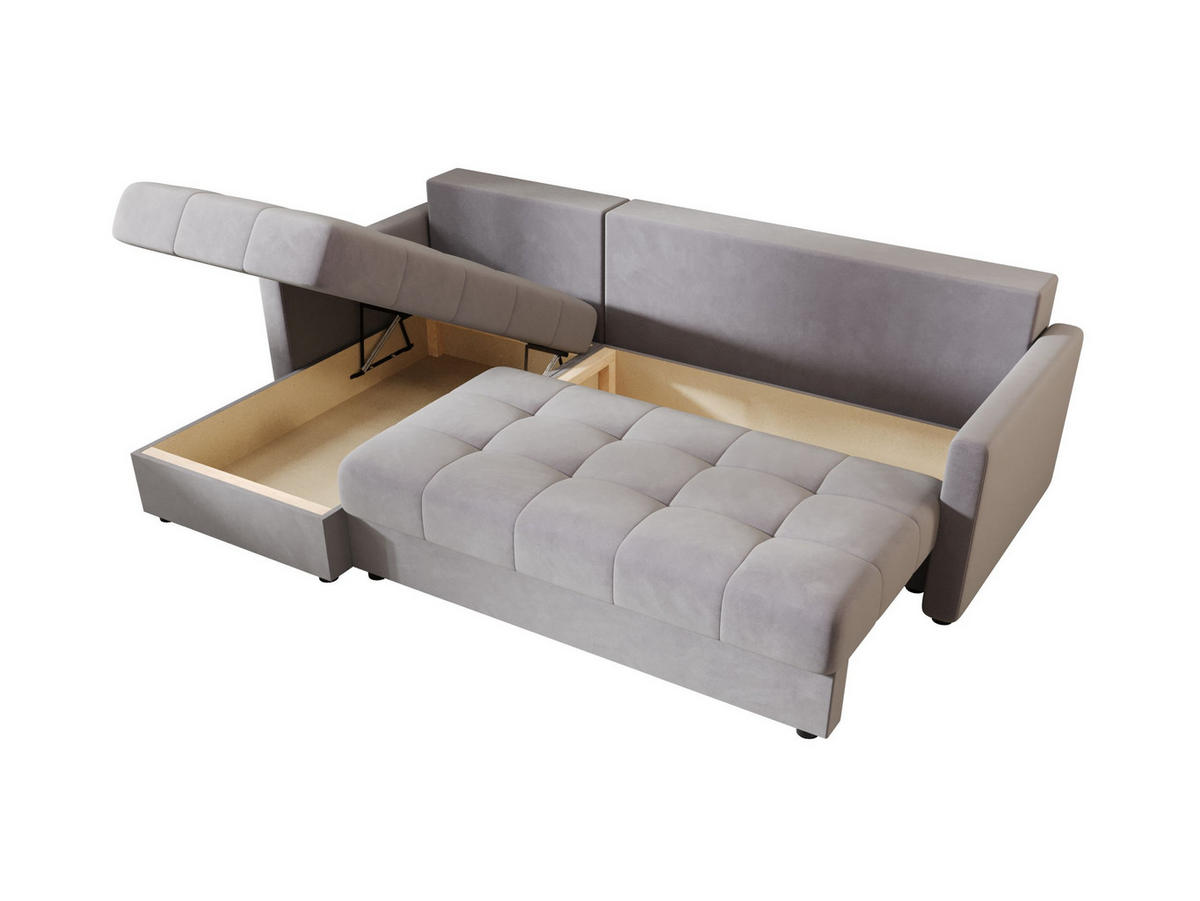 ECKSOFA MOS L BIS Itaka 50 Links mit Schlaffunktion - Grau, Textil (220/143cm) - Bedante