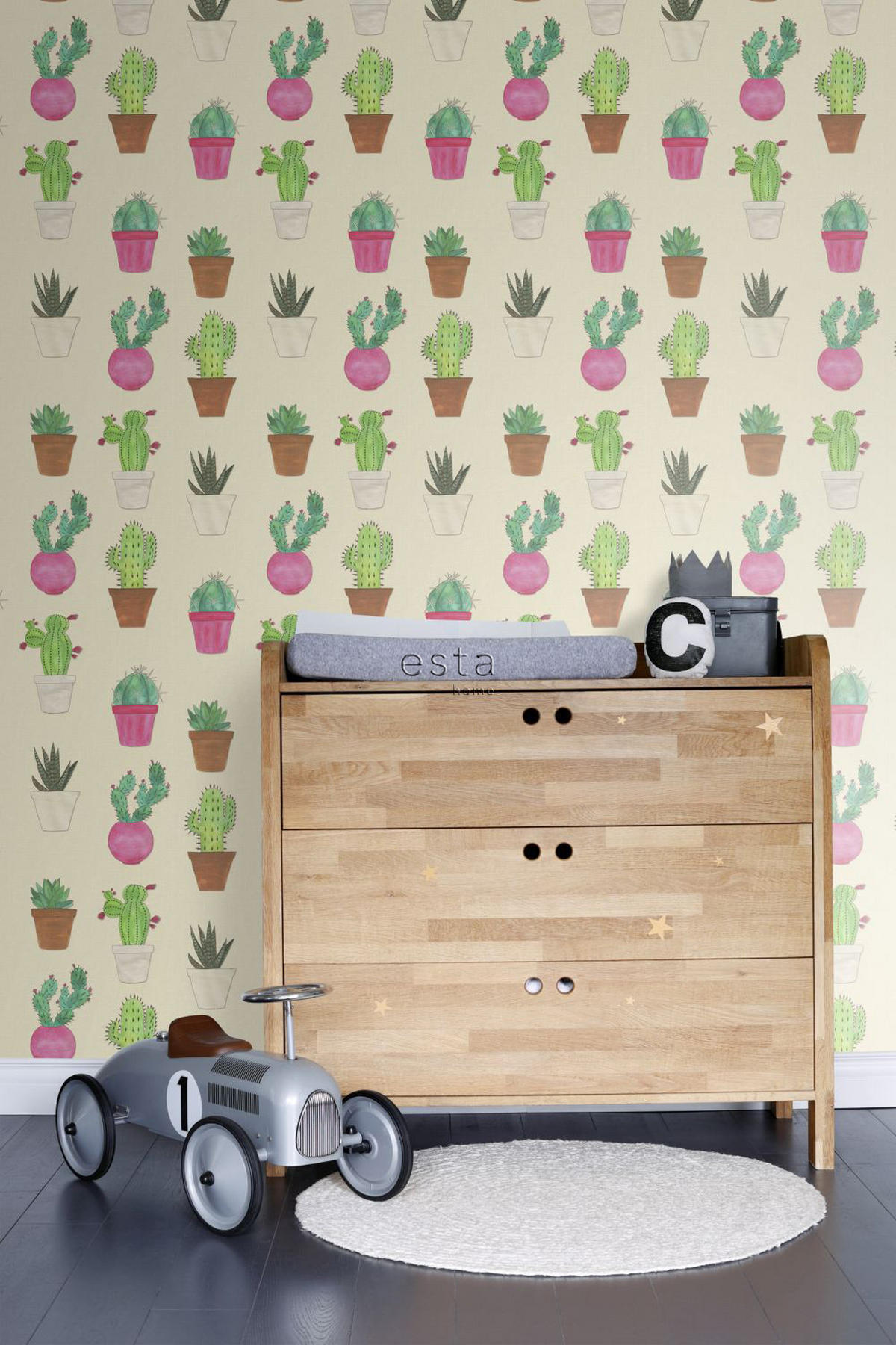 XXL-VLIESTAPETE Kakteen 50 x 900 cm - Pink, Papier (50/900cm) - ESTAhome