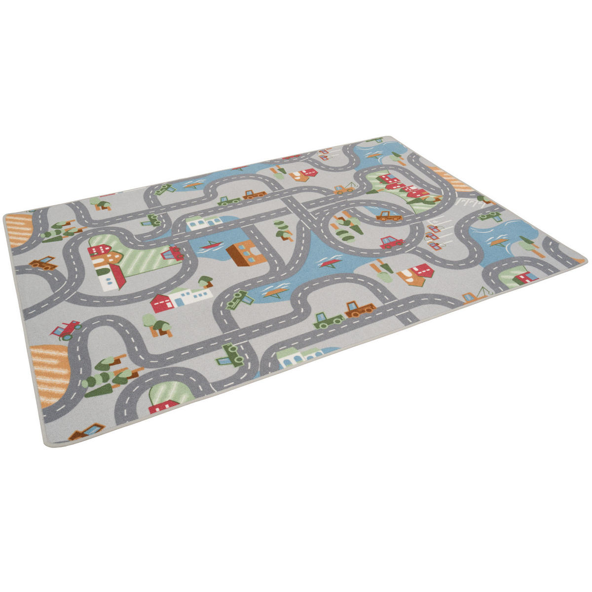 KINDER SPIEL STRASSENTEPPICH - Grau, Textil (160/160cm) - Snapstyle