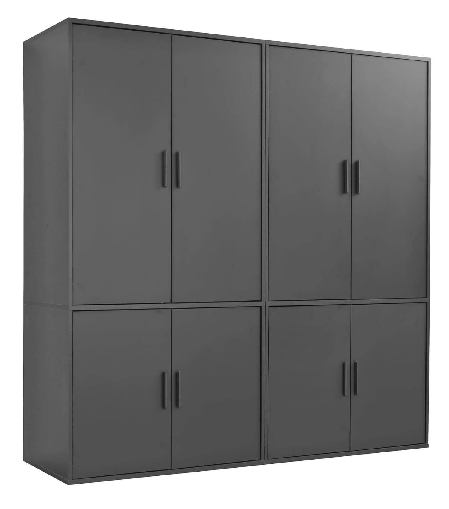 KLEIDERSCHRANK Der Grenzenlose - Anthrazit, Holzwerkstoff (180/187/58cm) - Mokebo