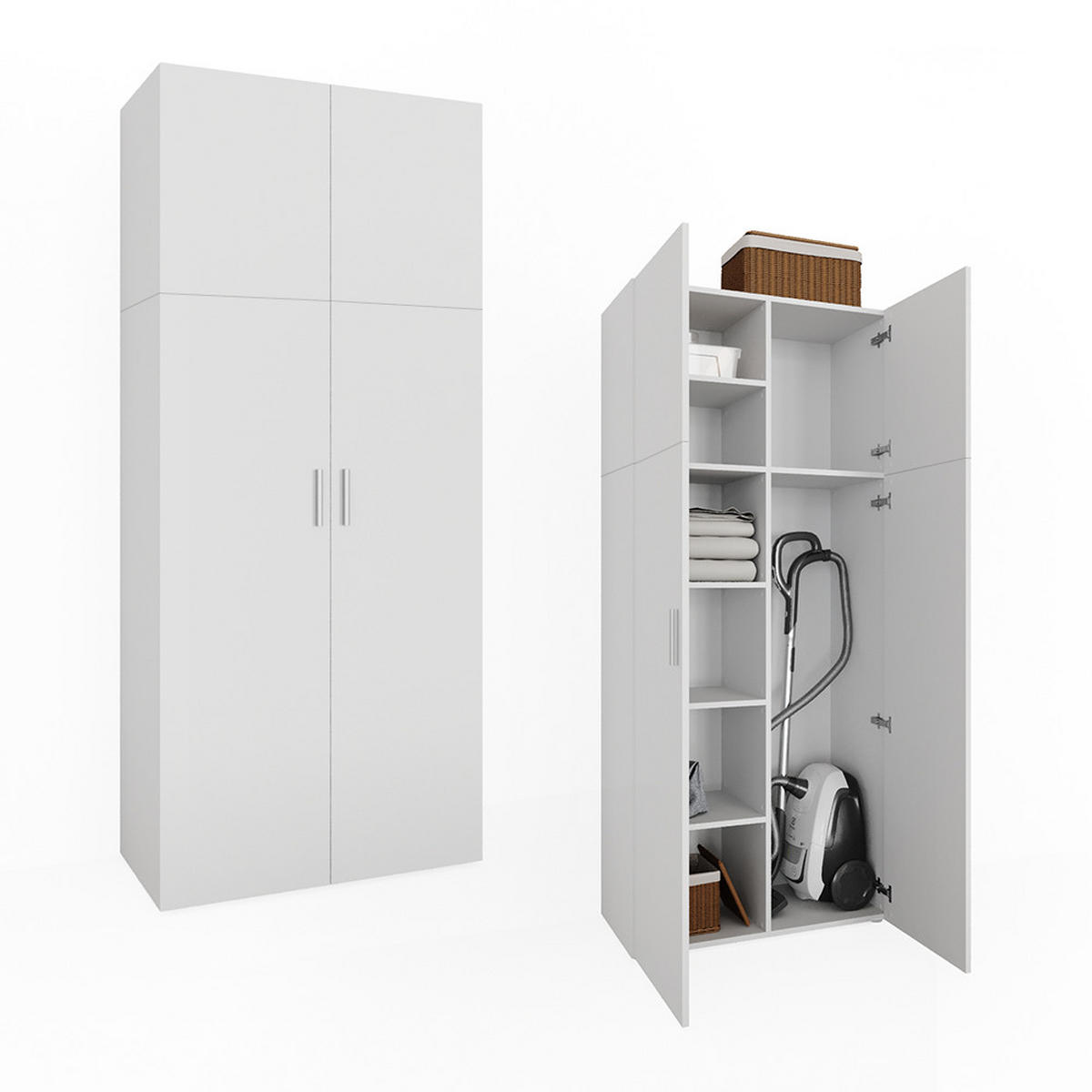 AKTENSCHRANK Ingo Weiß 80 x 182.4 cm - Weiß, Holzwerkstoff (80/182.4/37cm) - Vicco