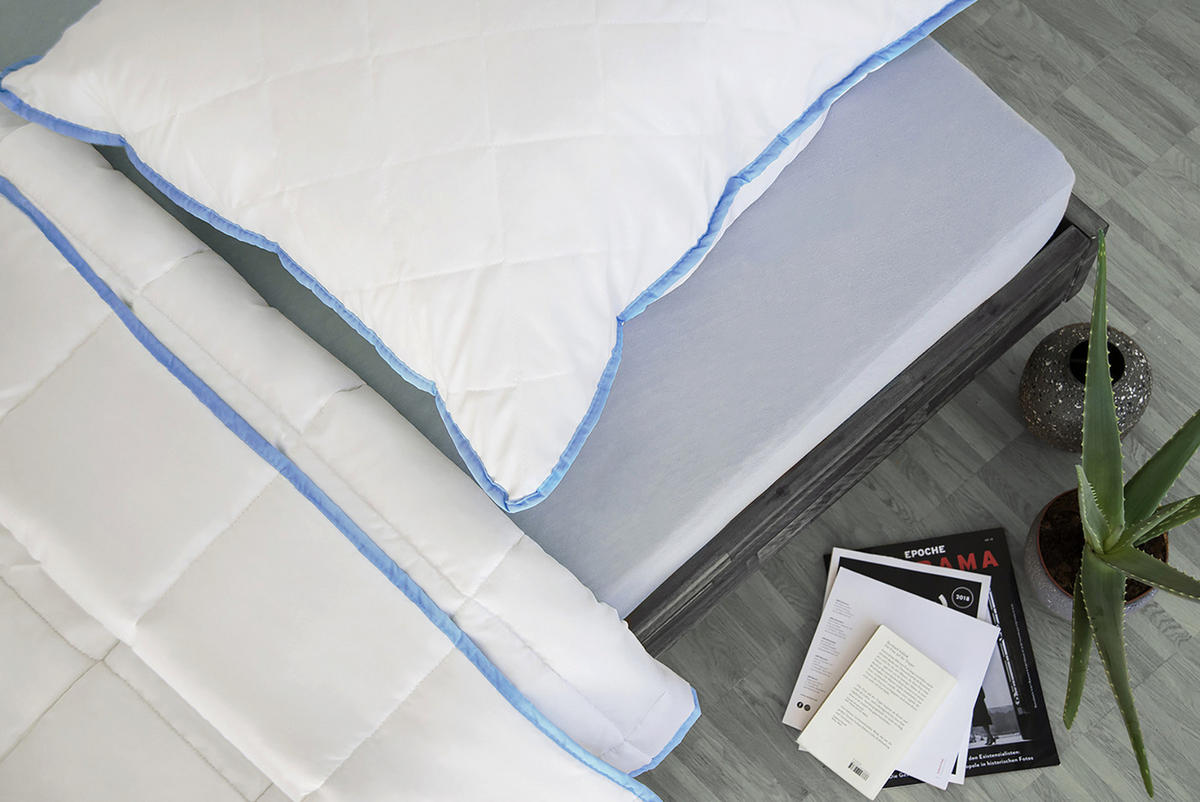 KOPFKISSEN 80x80 cm – atmungsaktives Hohlfaser Kissen für Allergiker, waschbares Schlafkissen - Weiß, Textil (80/80cm) - Mister Sandman