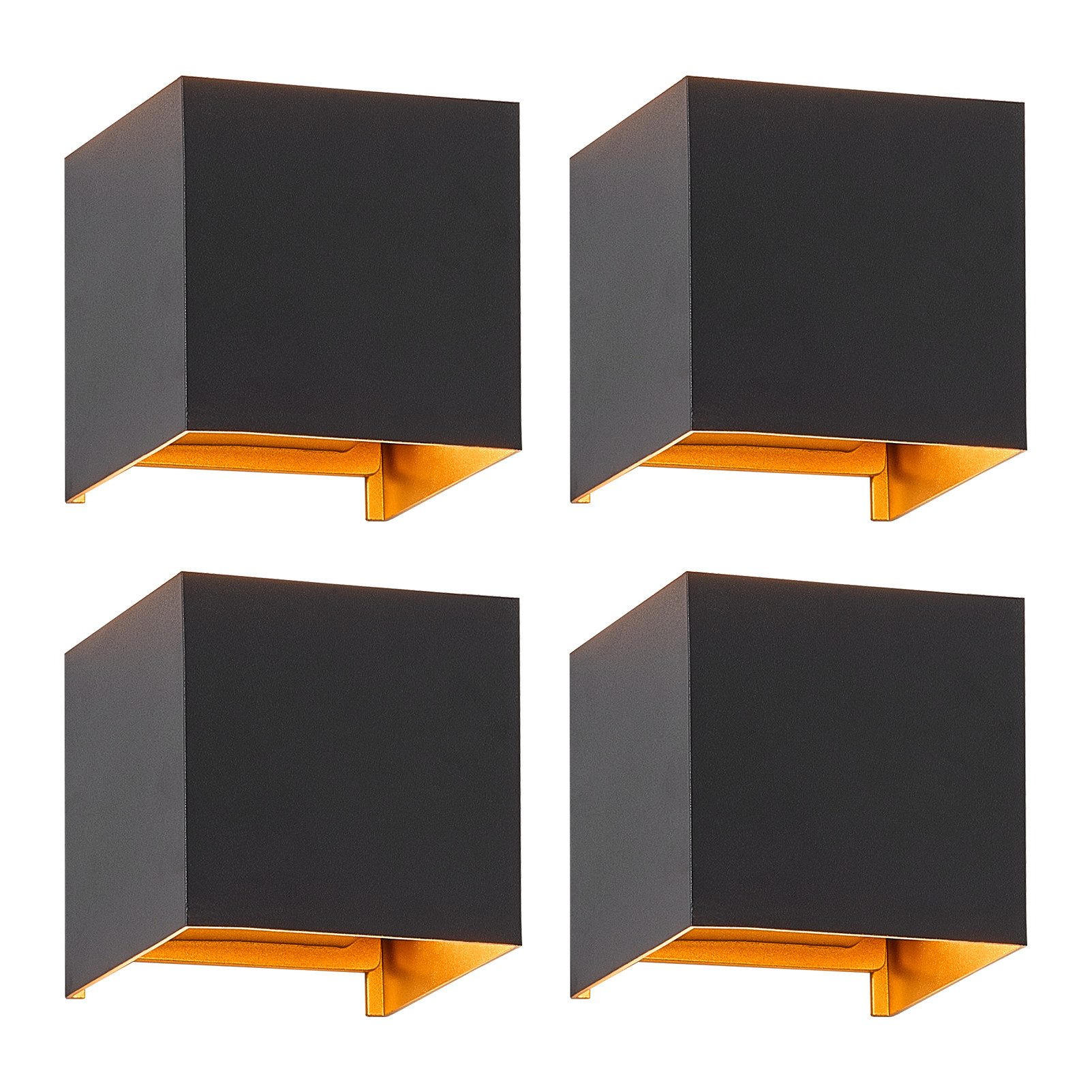 ZMH Wandleuchte Schwarz 10x10x10 cm