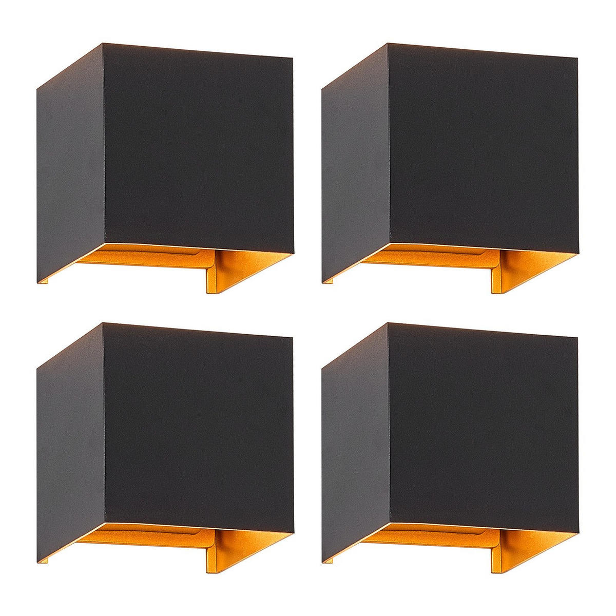 WANDLEUCHTE Luminara 10/10/10 cm - Schwarz, Metall (10/10/10cm) - ZMH