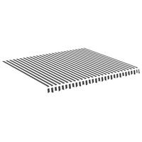 MARKISENSTOFF mit Volant| Anthrazit-Weiß, für 400x350cm Rahmen | Markisenbespannung - Multicolor, Textil (380/0.3/345cm) - DELUKE